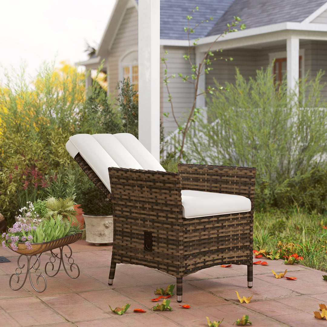 105°-150° Reclining Rattan Chair - Cream
