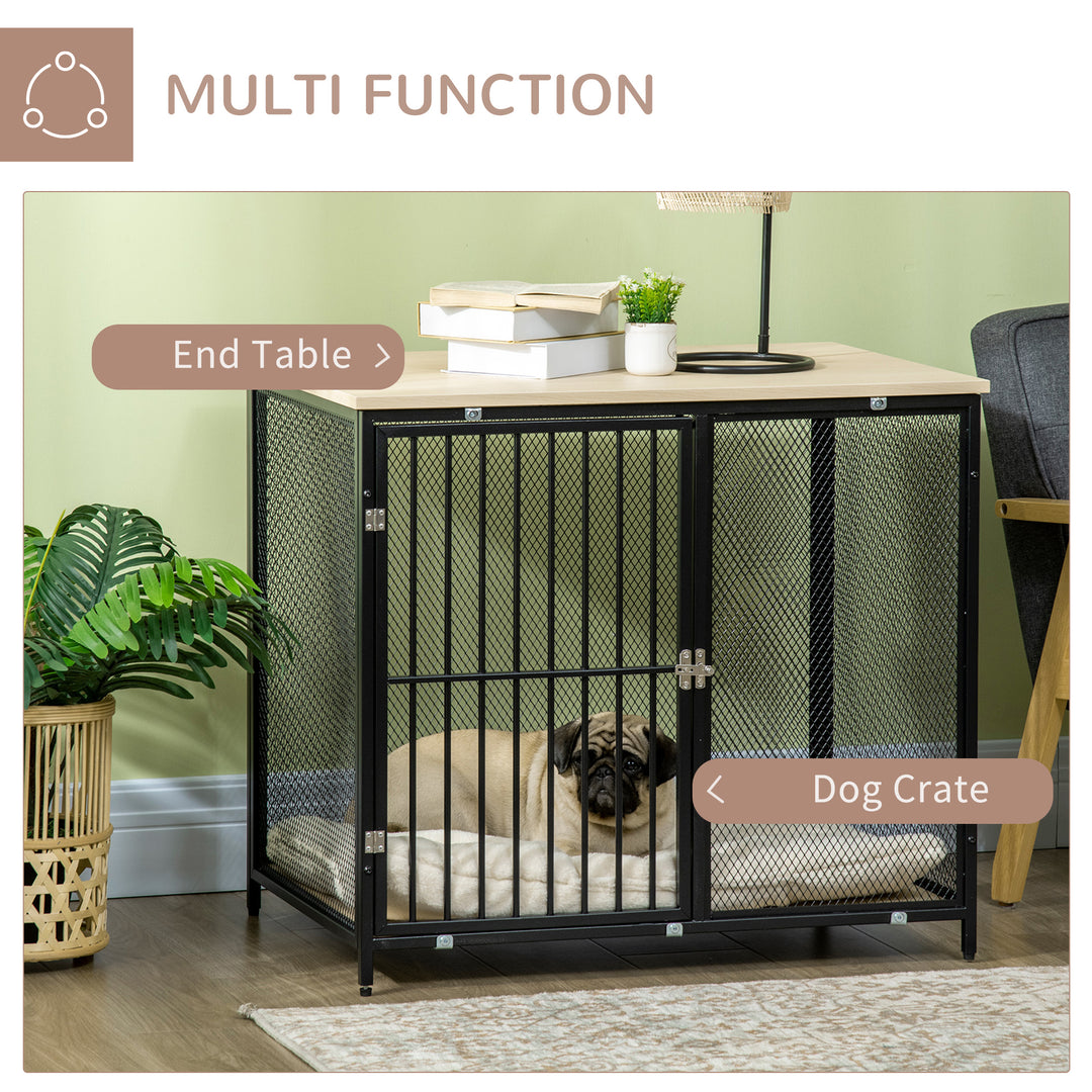 Dog Cage Side Table, with Cushion, for Small and Medium Dogs