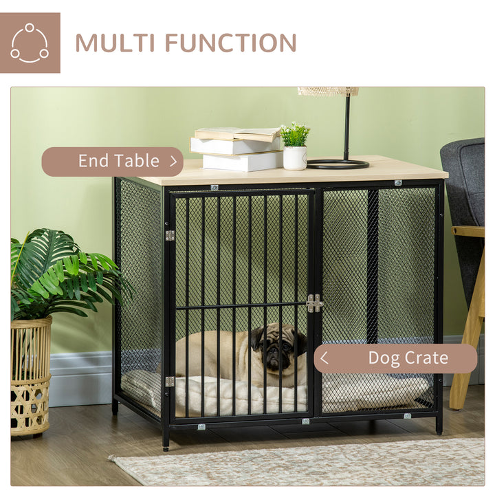 Dog Cage Side Table, with Cushion, for Small and Medium Dogs