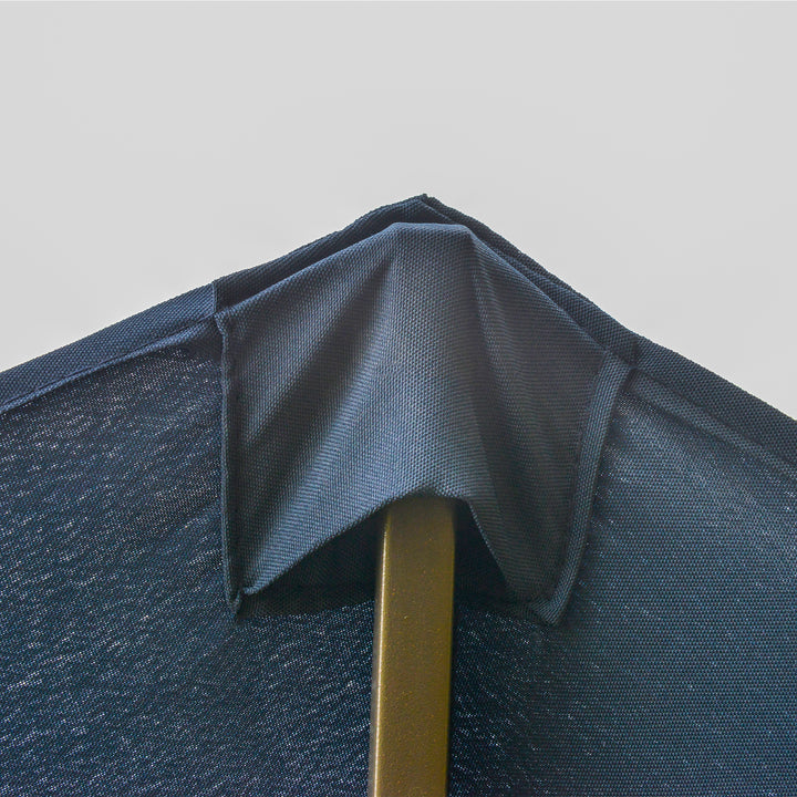4.6M Sun Umbrella Canopy Double-sided Crank Sun Shade w/ Cross Base Dark Blue
