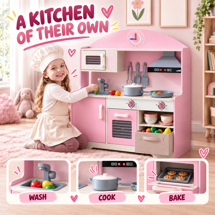 Kids Play Kitchen with Lights &amp; Sounds, Pretend Play Toy set with - view 4