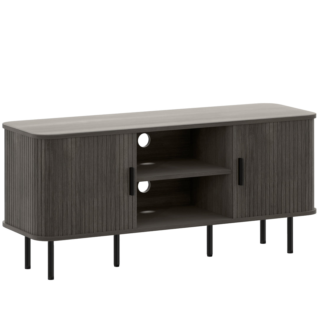 TV Stand Cabinet for TVs up to 55 Inches, TV Unit with Storage Shelves and Cupboard for Living Room, Grey