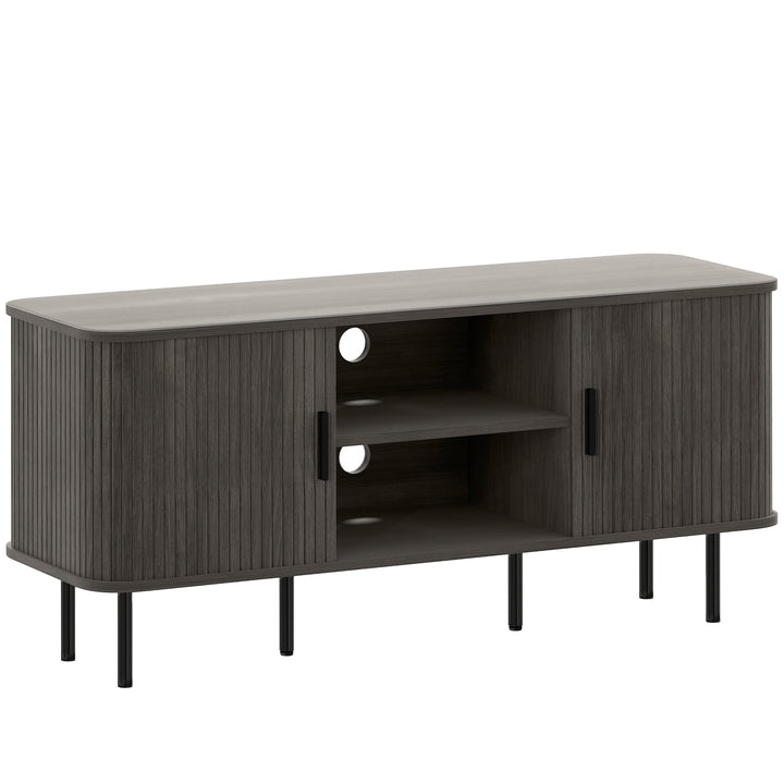 TV Stand Cabinet for TVs up to 55 Inches, TV Unit with Storage Shelves and Cupboard for Living Room, Grey
