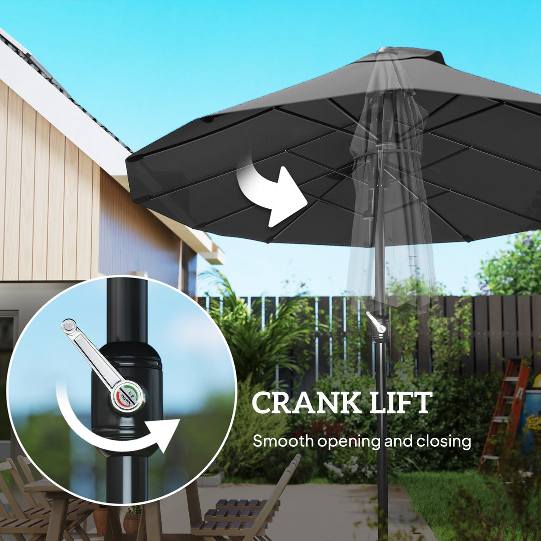 MCL 4.6m Double Garden Parasol - Black