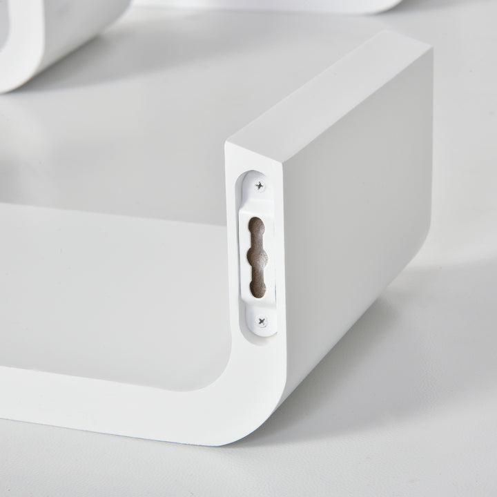 MCL Floating Shelves, Set of 3 Wall Shelf, Shelves for Wall Invisible Mounting, Bedroom Living Room, White