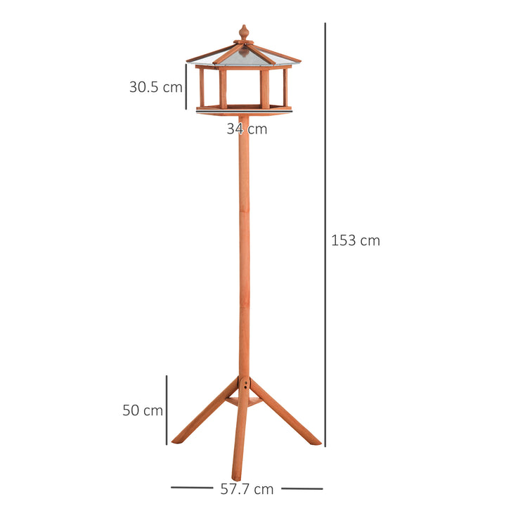 PawHut Portable Wooden Bird Feeder Station with Stand for Outdoor Use, Ideal for Garden, Patio, or Balcony | Aosom UK