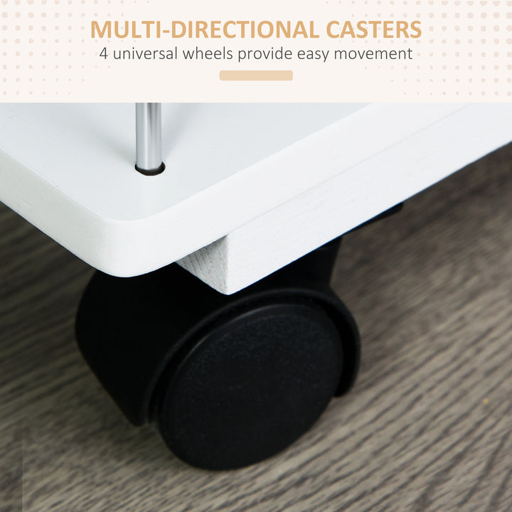 MCL Rolling Kitchen Cart, Utility Storage Cart with 4 Basket Drawers & Side Racks, Wheels for Dining Room, Natural and White