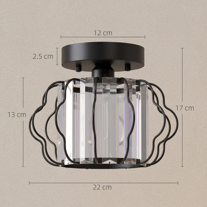 Crystal Ceiling Light Fixtures, Modern Semi-Flush Ceiling Lighting - view 3