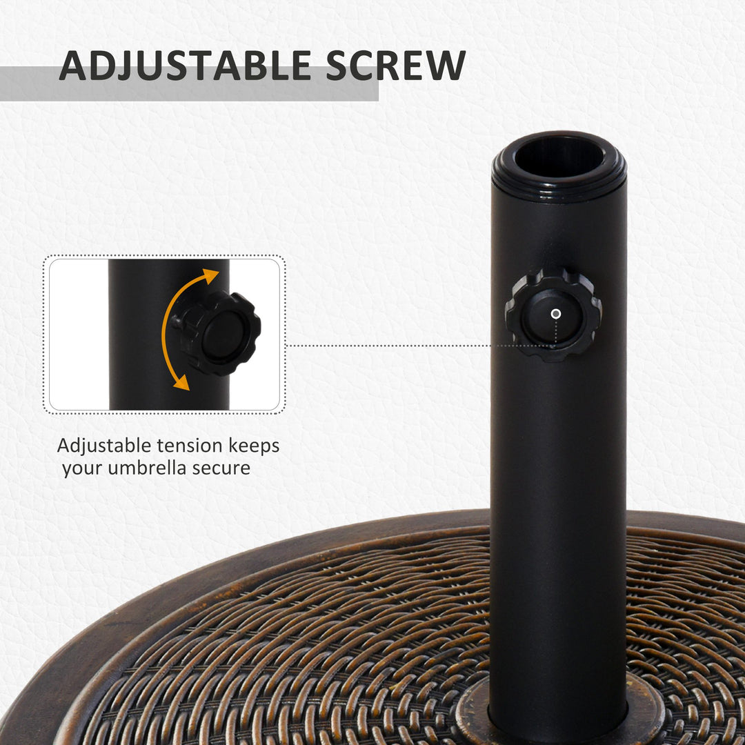 13kg Garden Parasol Base Holder, Cement Outdoor Market Umbrella Stand, Fits 35mm/38mm/48mm Poles, Black