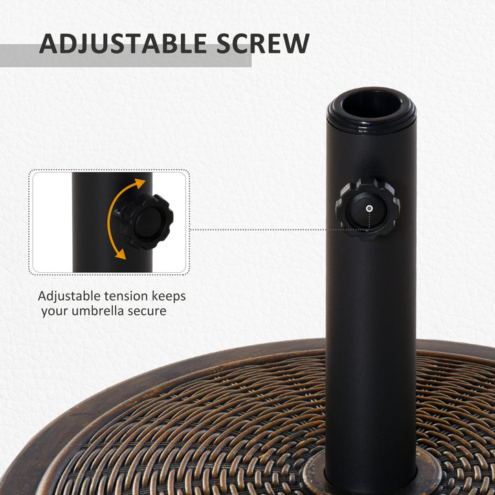 13kg Garden Parasol Base Holder, Cement Outdoor Market Umbrella Stand, Fits 35mm/38mm/48mm Poles, Black