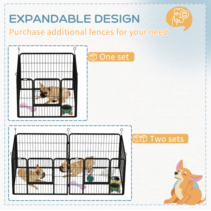 Heavy Duty Dog Playpen, 4 Panel Puppy Pen, Foldable Dog Kennel Both Indoor Outdoor Use Collapsible Design 82L x 82W x 60H (cm)