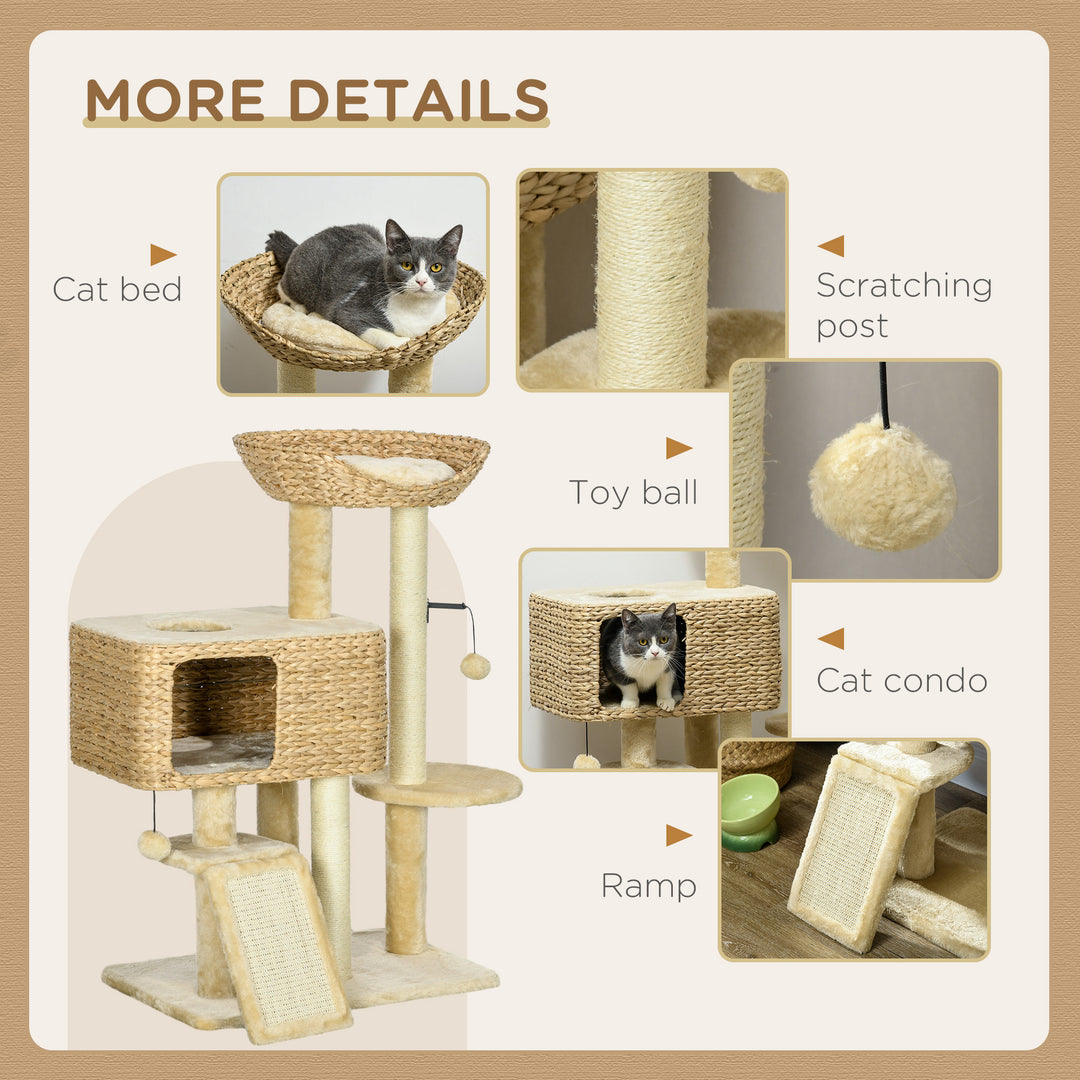 95cm Cat Tree Tower for Indoor Cats, with Scratching Post, Cat House, 
