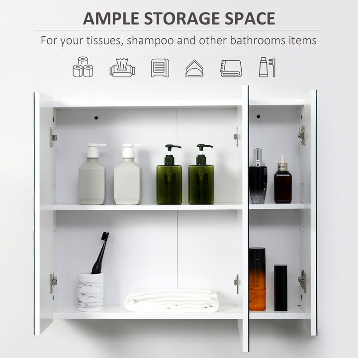 Wall Mounted Mirror Cabinet - White
