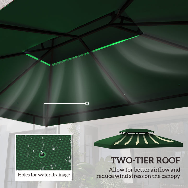 Gazebo Roof Replacement, for 3 x 4m Frames - Green