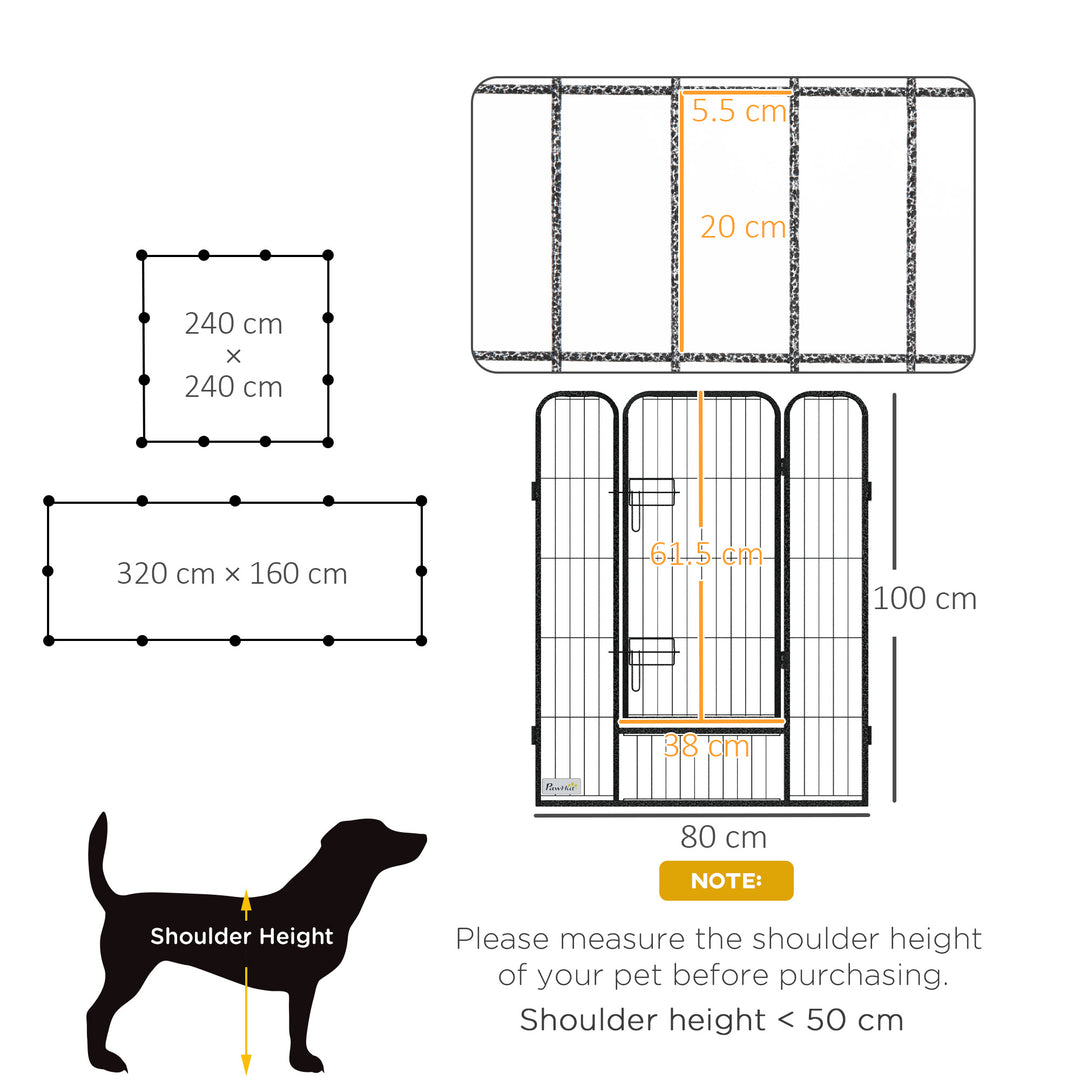 12 Panels Heavy Duty Puppy Playpen, for Small Dogs, Indoor and Outdoor Use - Silver