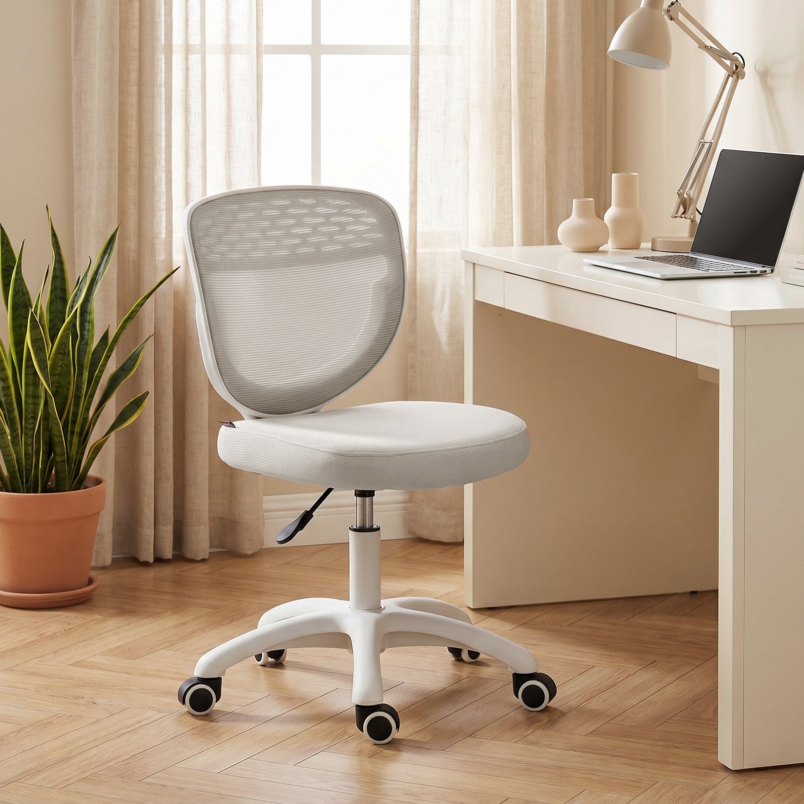 Office Chair, Armless Computer Desk Chair with Breathable Mesh, Adjust