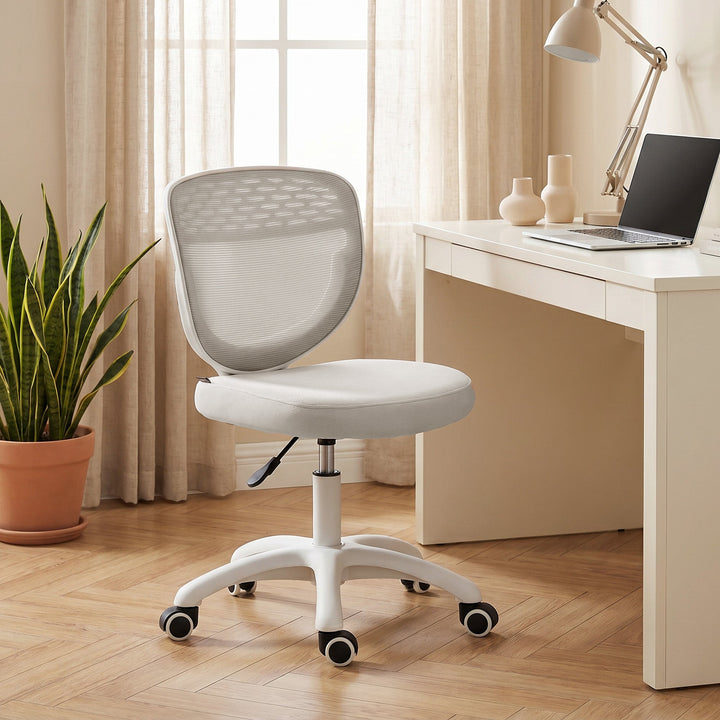 Office Chair, Armless Computer Desk Chair with Breathable Mesh, Adjustable Height, Swivel Wheels