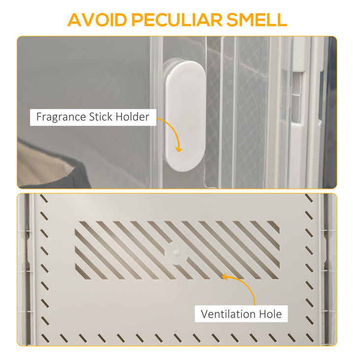 MCL 8PCS Clear Shoe Box, Plastic Stackable Shoe Storage Box for UK/EU Size up to 12/46 with Magnetic Door for Women/Men, 28 x 36 x 21 cm