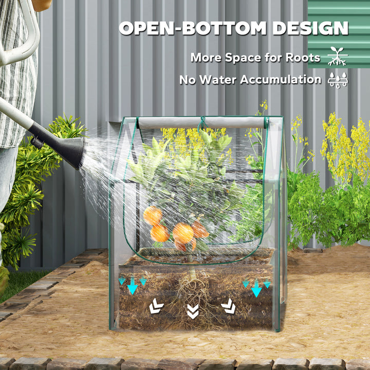 61 x 61cm Garden Planter Bed, with Cover - Green