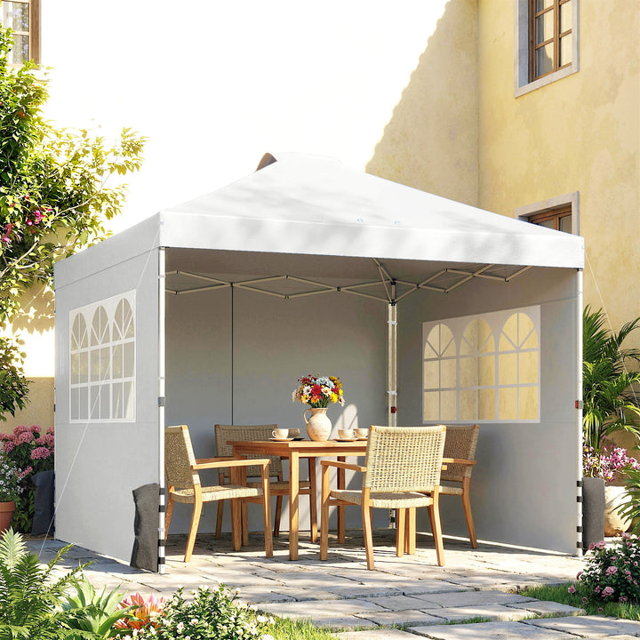 Pop Up Gazebo Waterproof Height Adjustable Canopy with 3 Sidewalls Whe