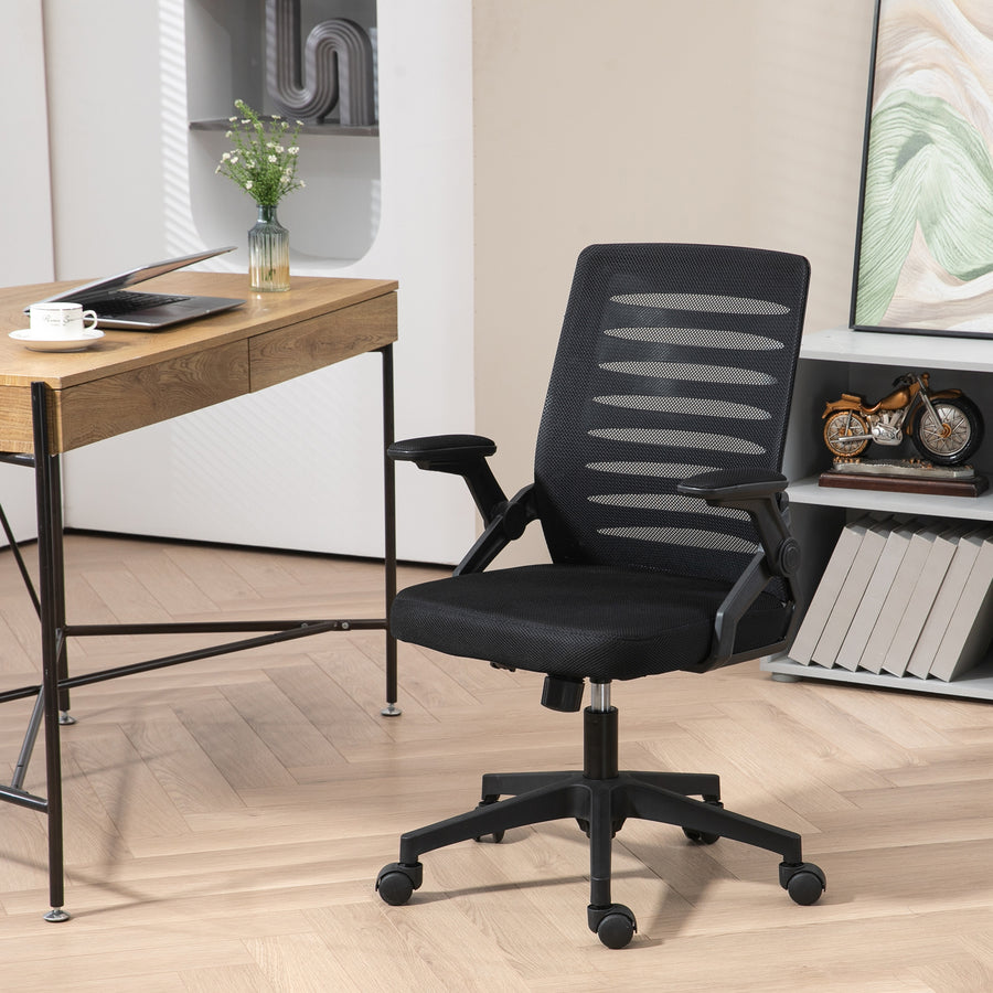44-53.5cm Adjustable Height Work Chair, with Mesh Back - Black
