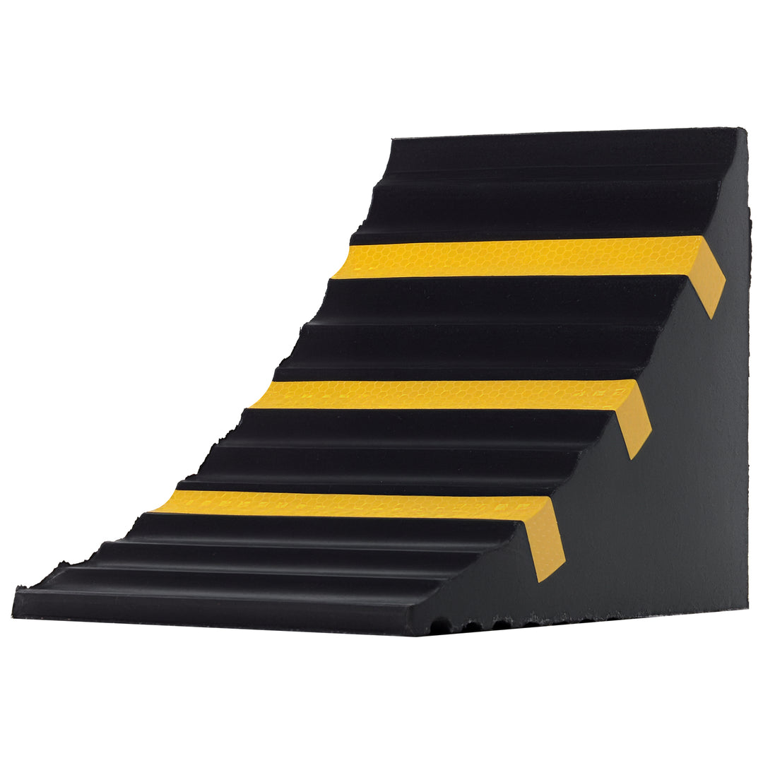 2 PCs Rubber Wheel Chocks Heavy Duty Blocks for Vehicles, Cars, Caravan, Trailer with Handle 25L x 16W x 19H cm