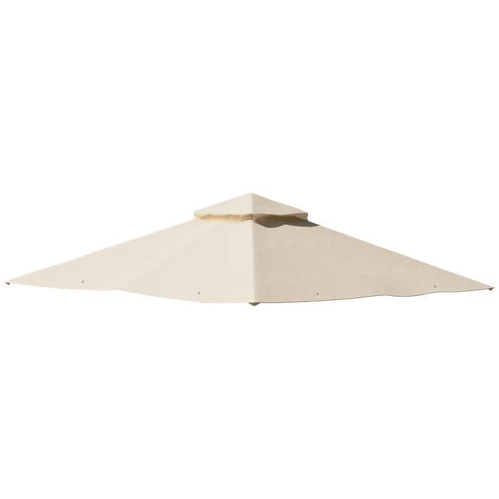 3x3(m) Replacement Gazebo Canopy, Double Tier Roof Top for Garden, Patio, Outdoor, Beige (TOP ONLY)