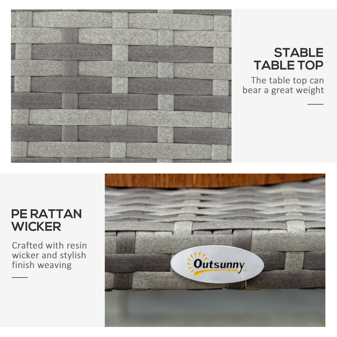 MCL PE Wicker Rattan Garden Coffee Table - Mixed Grey