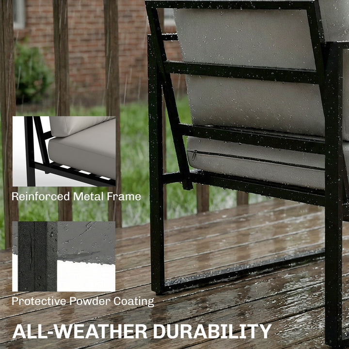 Outdoor Garden Furniture Set, 4 Piece Patio Furniture with Slatted Tab
