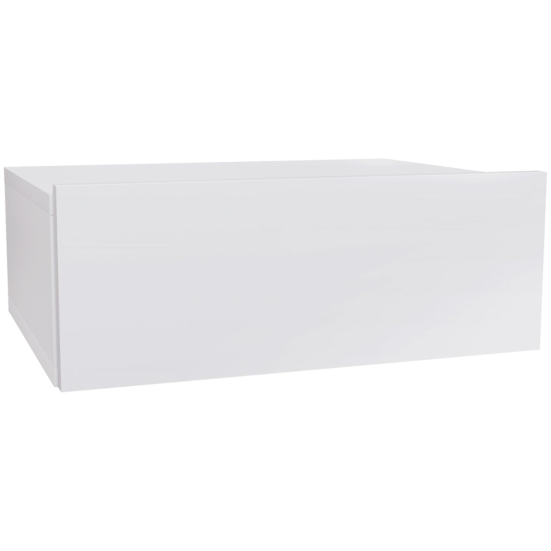 Floating Bedside Table, Wall-Mounted Nightstand with Storage Drawer, Small Side End Table for Bedroom, White