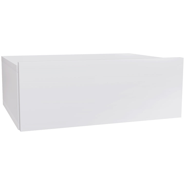 Floating Bedside Table, Wall-Mounted Nightstand with Storage Drawer, Small Side End Table for Bedroom, White