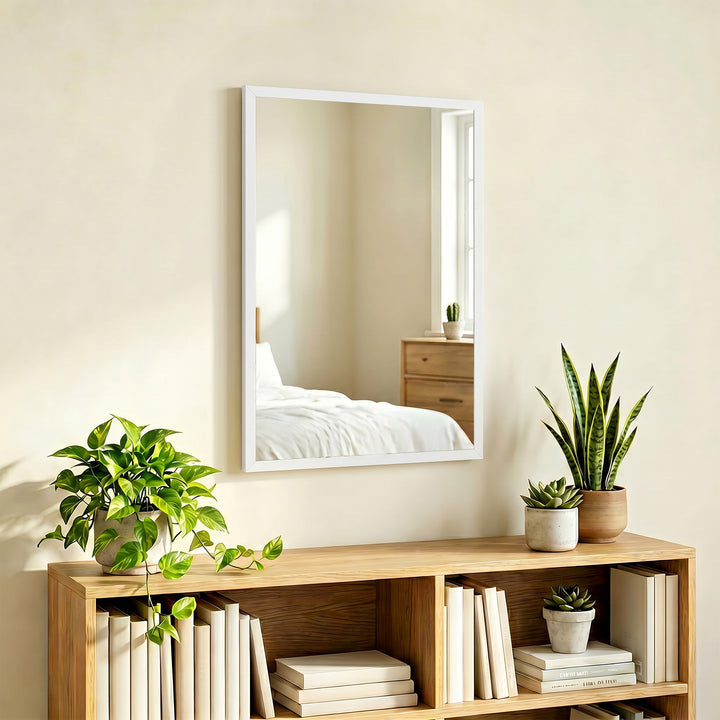 Wall-Mounted Bathroom Mirror, 70 x 50 cm Wall Mirror for Living Room, 