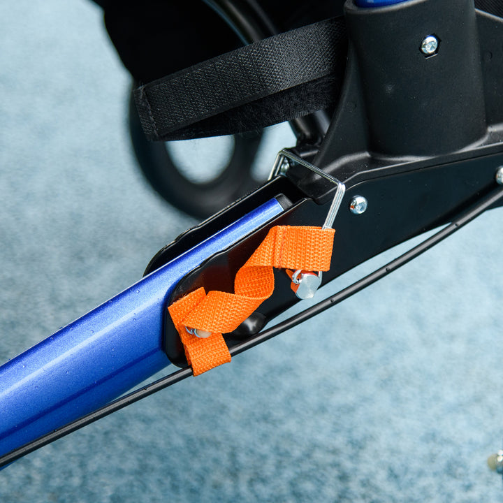 4 Wheel Rollator with Seat and Back, Folding Mobility Walker with Carry Bag, Adjustable Height, Dual Brakes, Cane Holder, Lightweight Aluminium Walking Frame for Seniors and Disabled, Blue