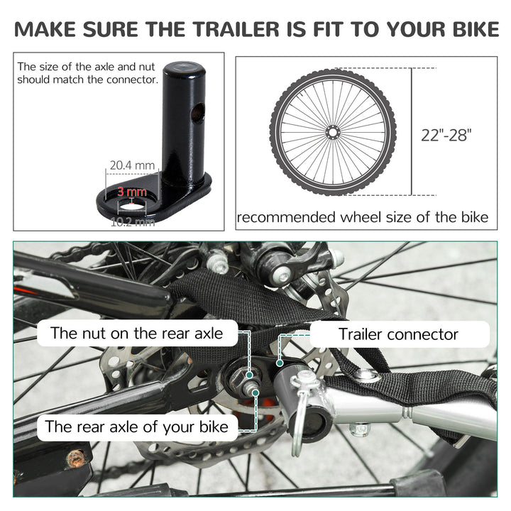 Steel Dog Bike Trailer Pet Cart Carrier for Bicycle Kit Water Resistant with Hitch Coupler Travel Black and Red