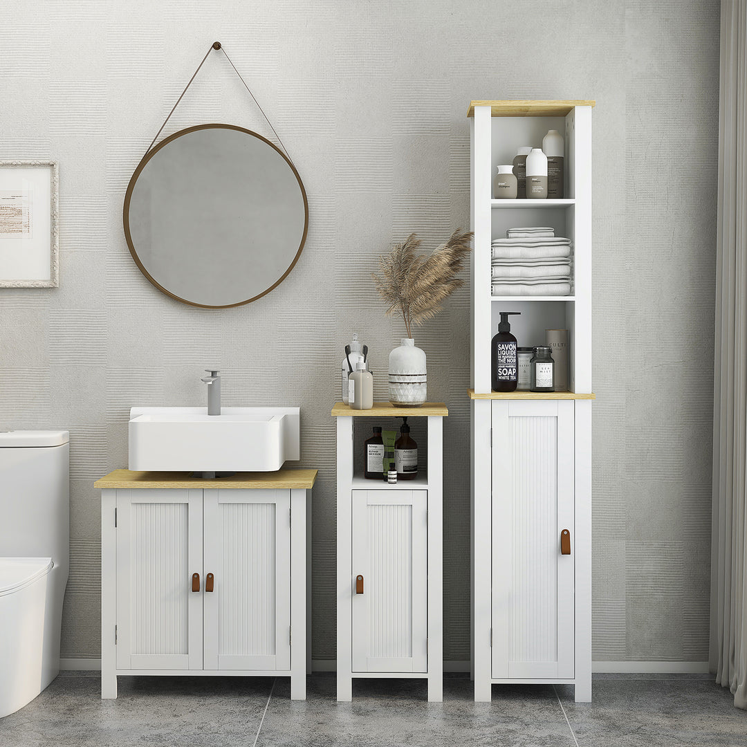 Slim Bathroom Storage Cabinet - White