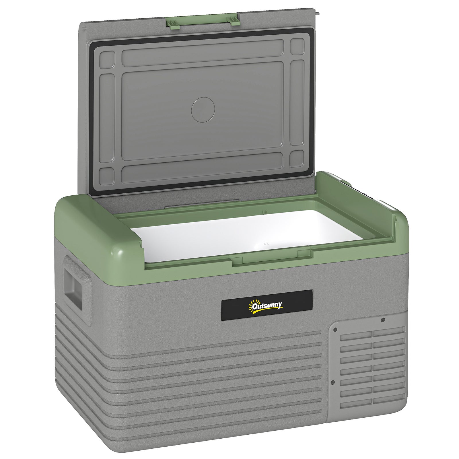 30L Portable Car Refrigerator - Light Green and Grey