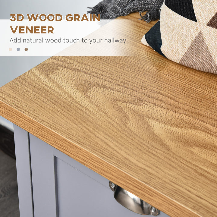 MCL Shoe Cabinet, Modern Shoe Bench with 2 Doors for Hallway, Entryway, Grey