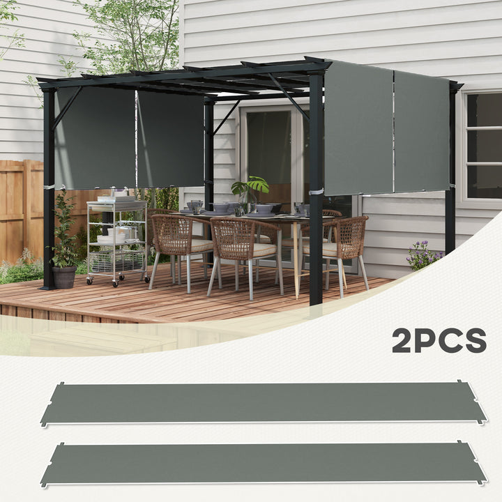 2 Pcs UV Protection Pergola Replacement Canopy, Pergola Shade Cover, Easy to Install, for 3 x 3(m) Pergola, Dark Grey