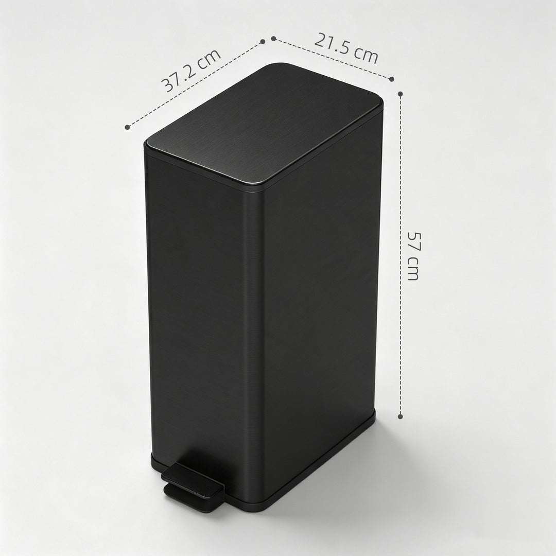 20L Kitchen Pedal Bin, Slim Stainless Steel Rubbish Bin with - view 3