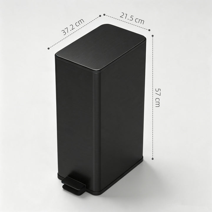20L Kitchen Pedal Bin, Slim Stainless Steel Rubbish Bin with - view 3
