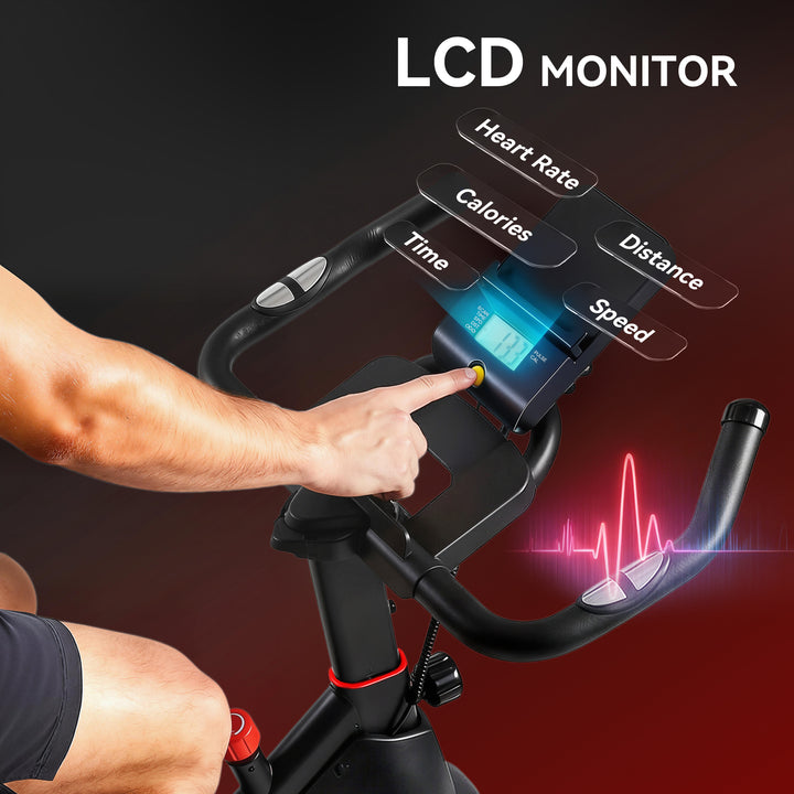 Exercise Bike, Stationary Bike with Adjustable Magnetic Resistance, In
