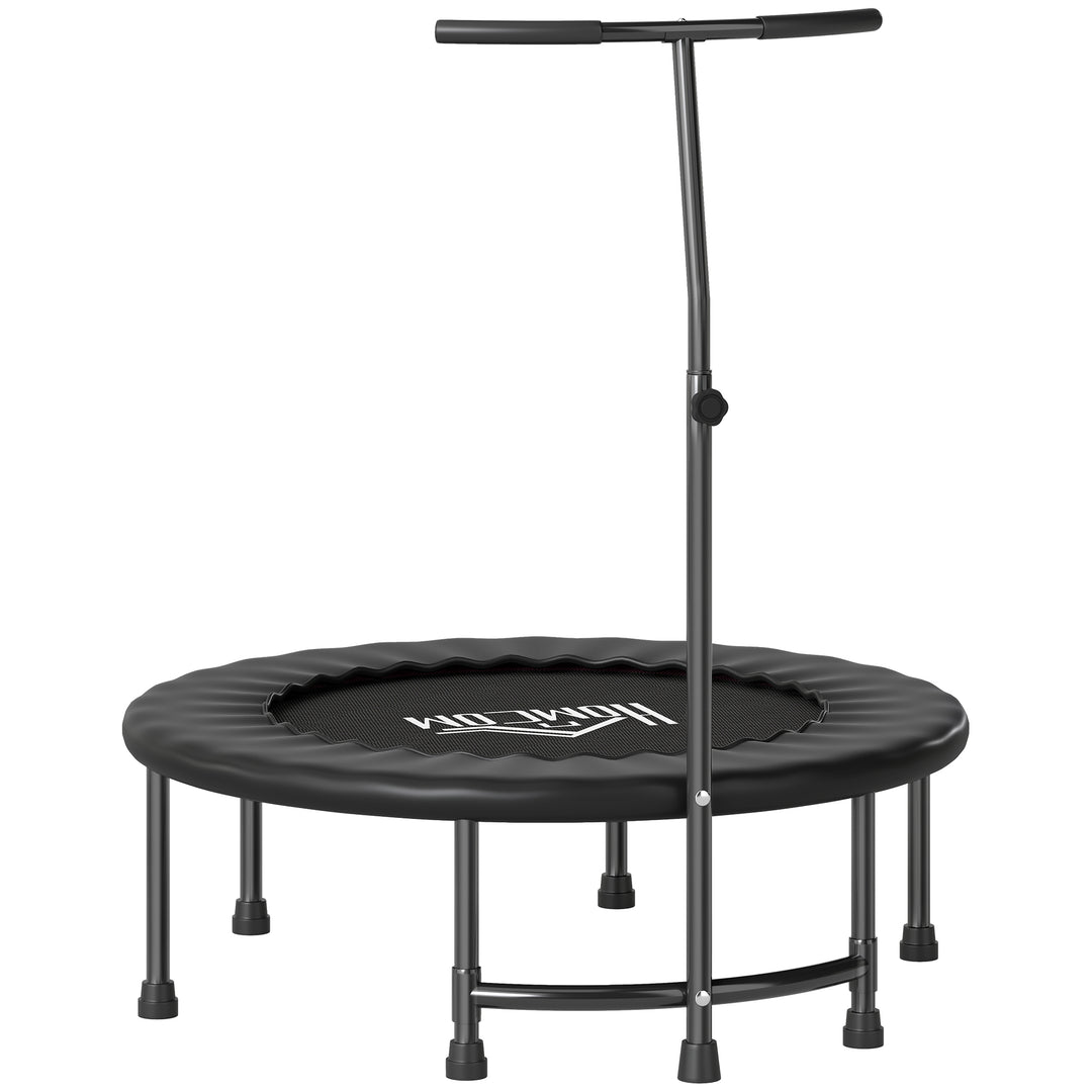 40" Fitness Trampoline with Adjustable Handle, Rebounder Trampoline, Mini Jumper for Indoor Exercise Workout, Black