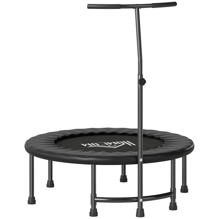 40" Fitness Trampoline with Adjustable Handle, Rebounder Trampoline, Mini Jumper for Indoor Exercise Workout, Black