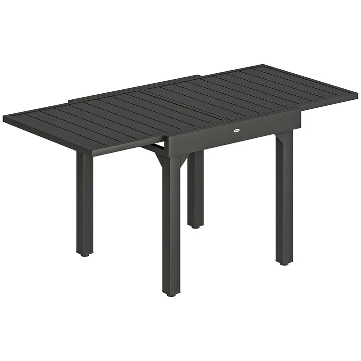 Expandable Patio Dining Table for 4-6 People, 80-160 cm Aluminium Exte