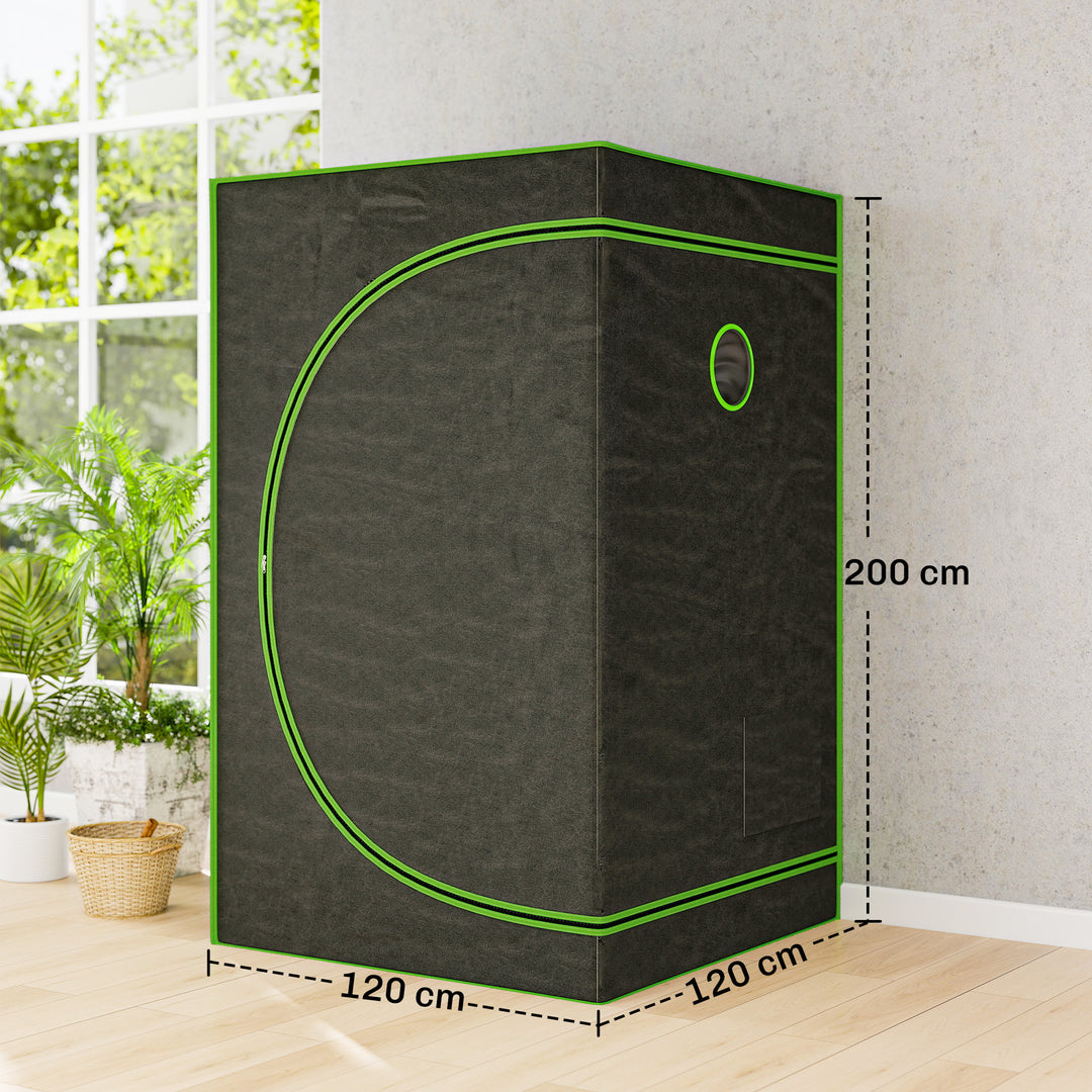 Grow Tent 120 x 120 x 200 cm, Reflective Mylar Hydroponic Growing Tent with 600D Oxford Fabric, Observation Window, Vent, Zipper Door for Indoor Plant Growing