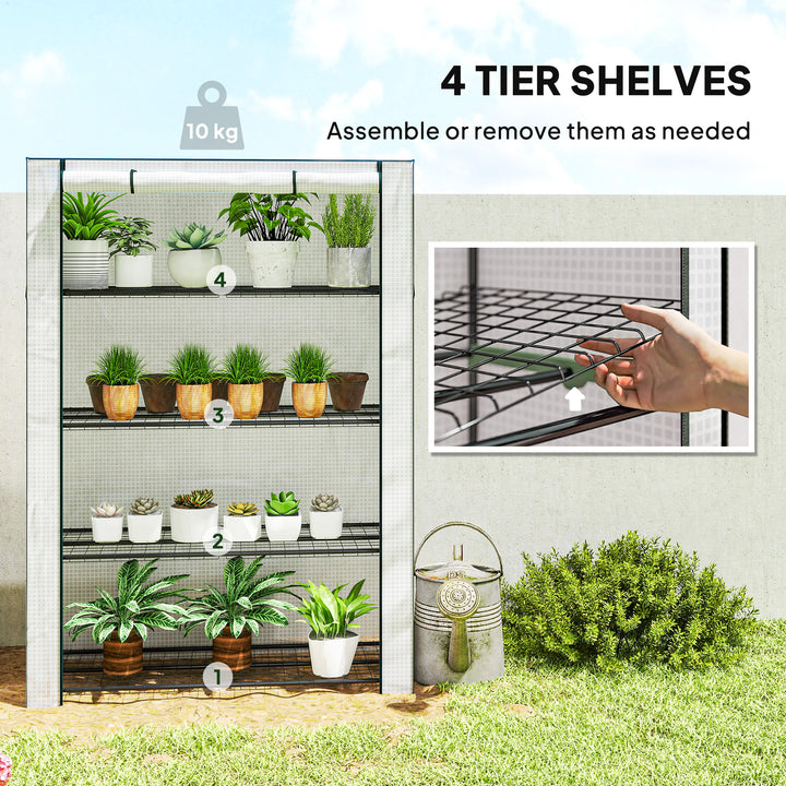 Mini Greenhouse with Reinforced PE Cover, Portable Indoor Outdoor Gree