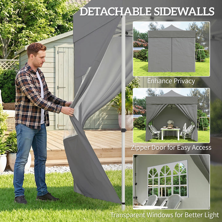 3 x 3 m Pop Up Gazebo with Sidewalls, UPF50+ Heavy Duty Garden Party T