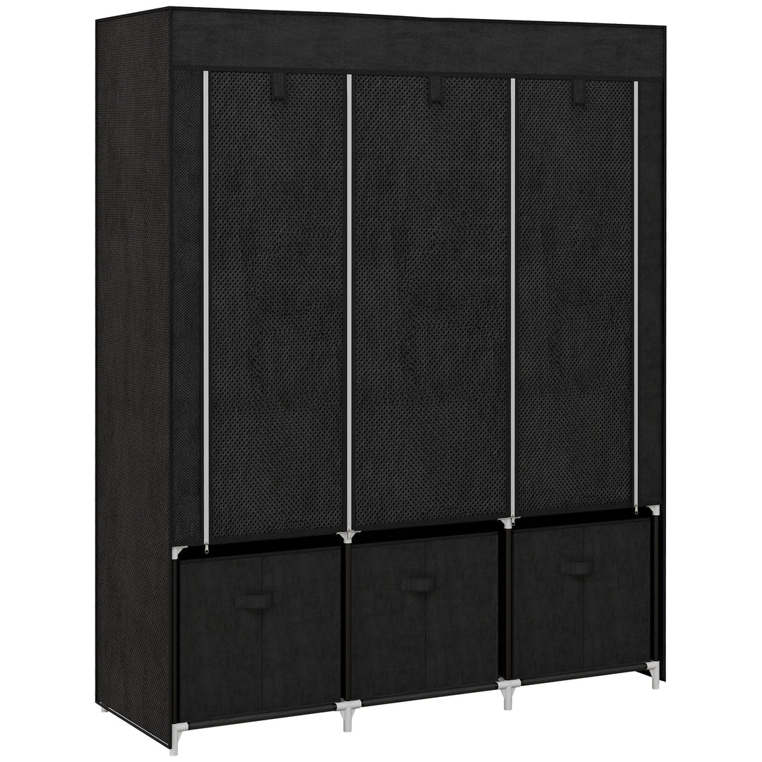 Foldable Fabric Wardrobe for Bedroom, Portable Wardrobe with 5 Shelves