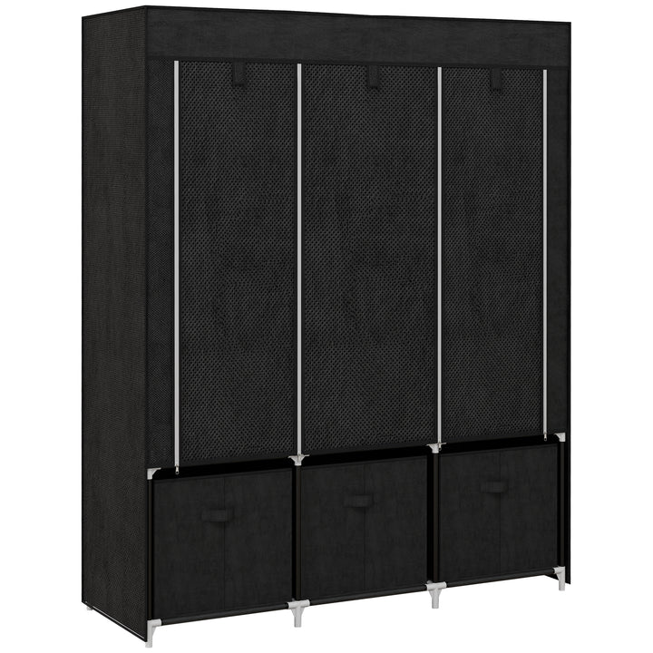 Foldable Fabric Wardrobe for Bedroom, Portable Wardrobe with 5 Shelves