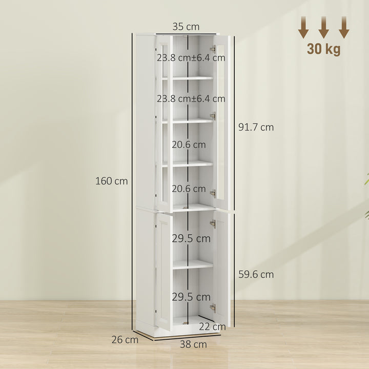 Tall Bathroom Storage Cabinet, 6-Tier Slim Bathroom Cabinet with Adjus